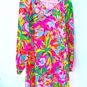 Chic lily Pulitzer bright silk dress size 0